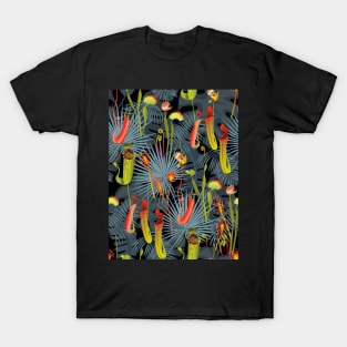 Nocturnal carnivorous flora gray-red T-Shirt